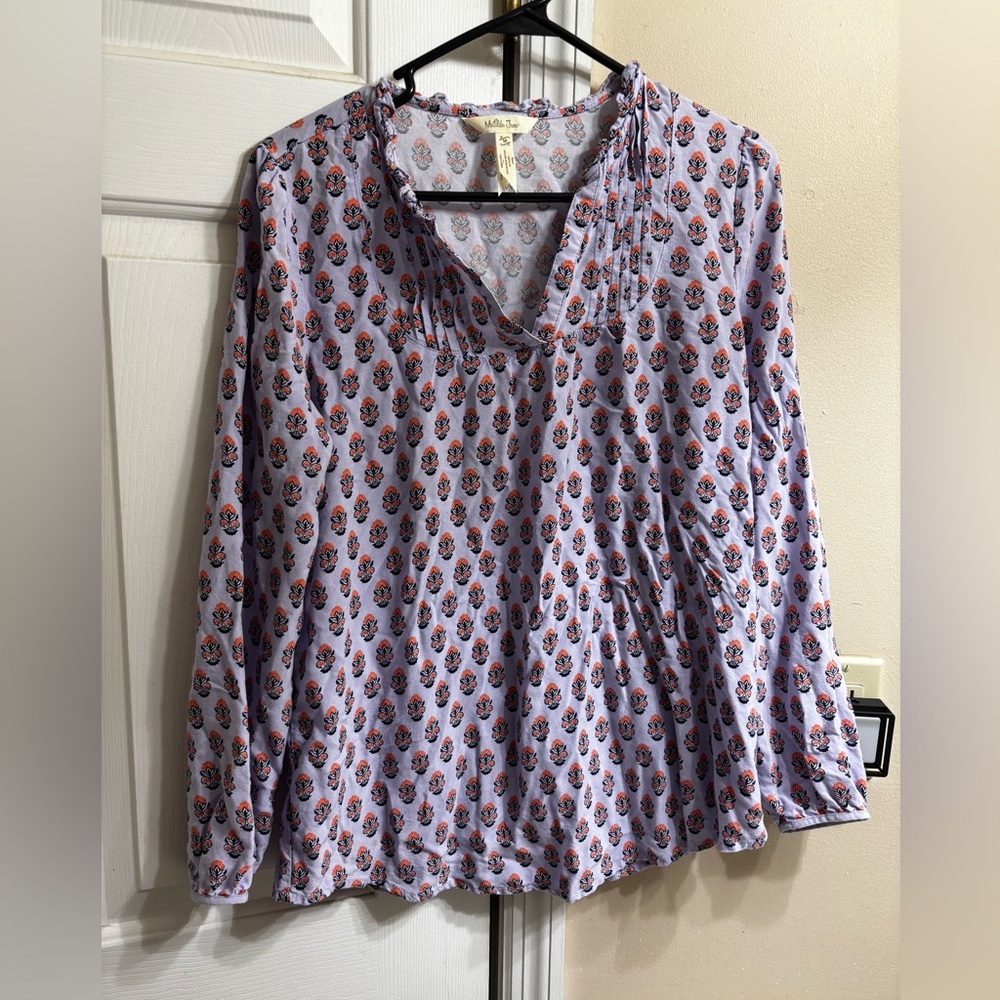 Matilda Jane Lavender Floral Print Long Sleeve Blouse